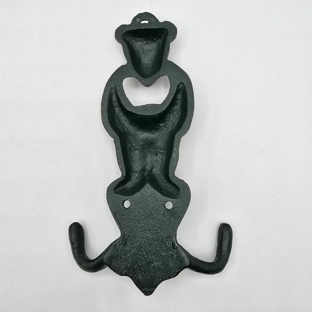 Vintage Cast Iron Teddy Bear‎ with Heart Wall Coat Hook Hanger 6